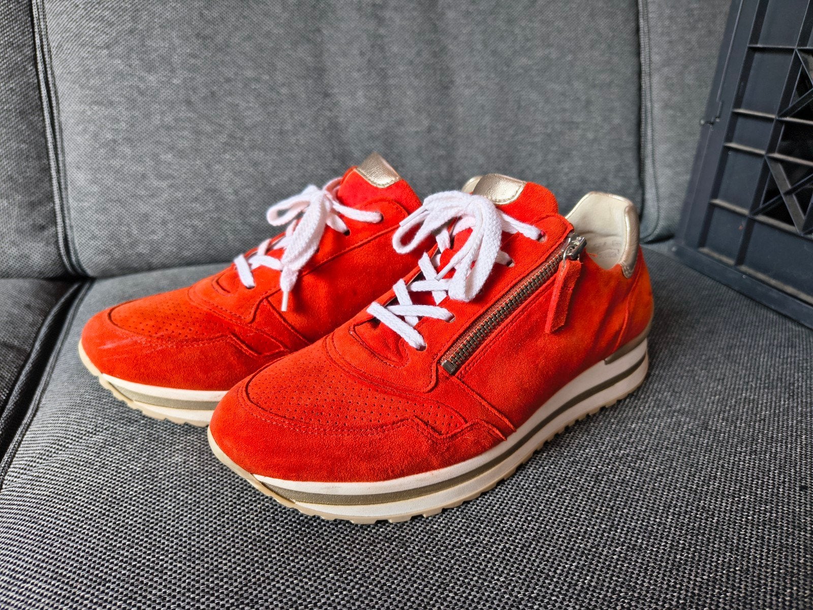 Oranje Gabor sneakers suède maat 38,5, Gabor, Oranje, Ophalen of Verzenden, Sneakers of Gympen
