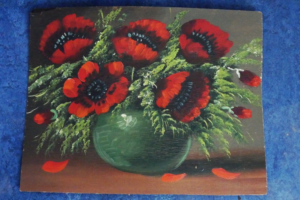 schilderij anemonen, Bloemen, Paneel, Ophalen of Verzenden, Olieverf