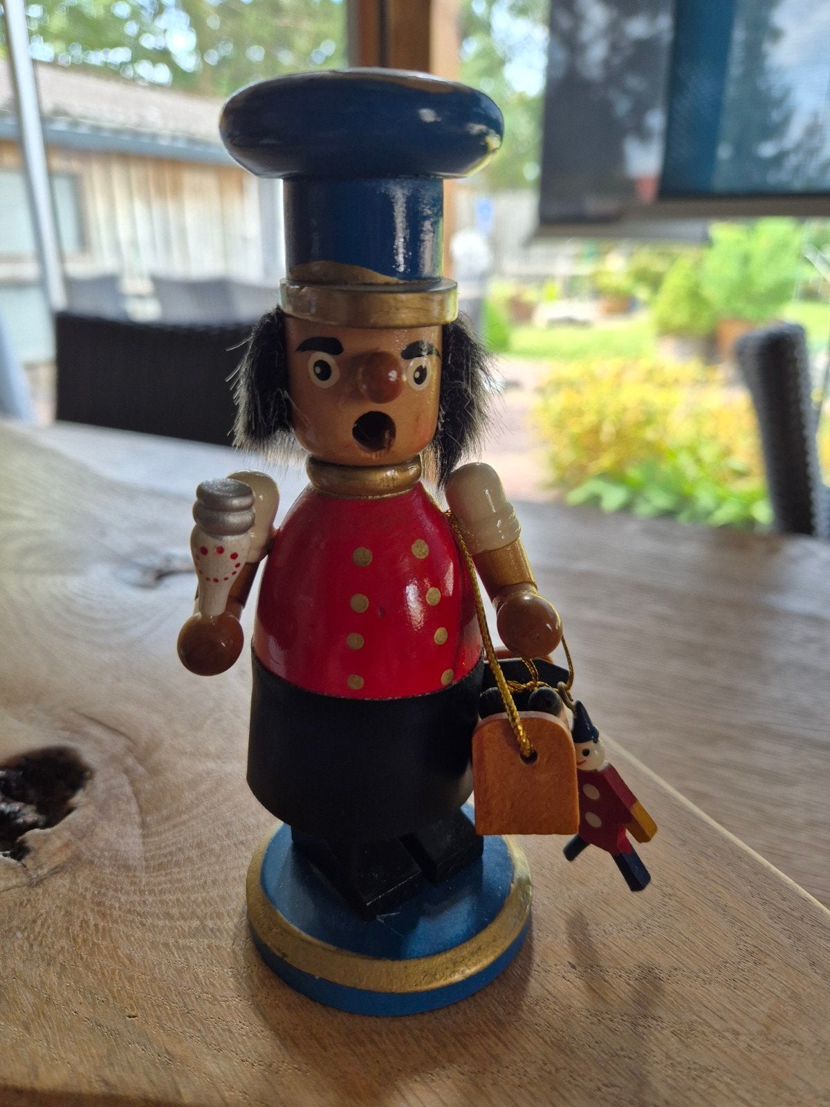 Vintage Houten Notenkraker Kok met Gereedschapskist, Ophalen, Gebruikt