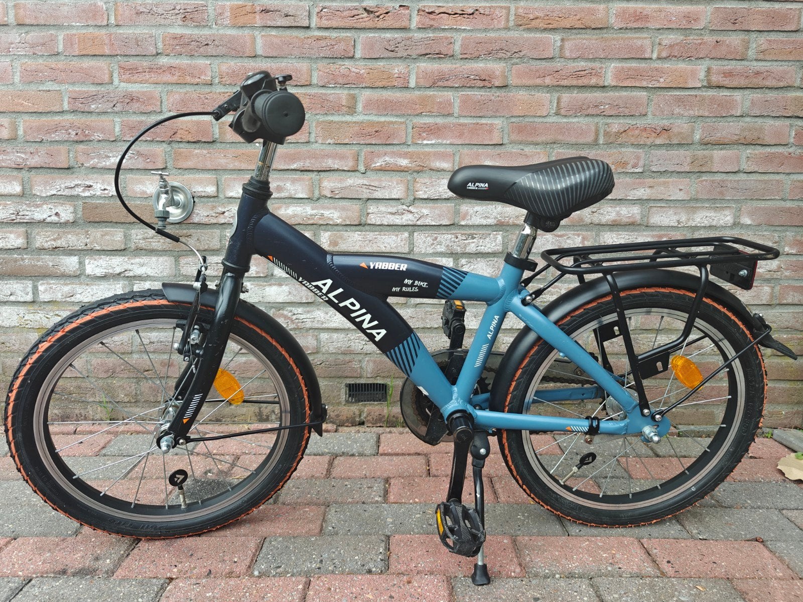 Alpina Yabber 18 inch jongensfiets, Fietsen en Brommers, Ophalen, Gebruikt, 18 inch, Handrem