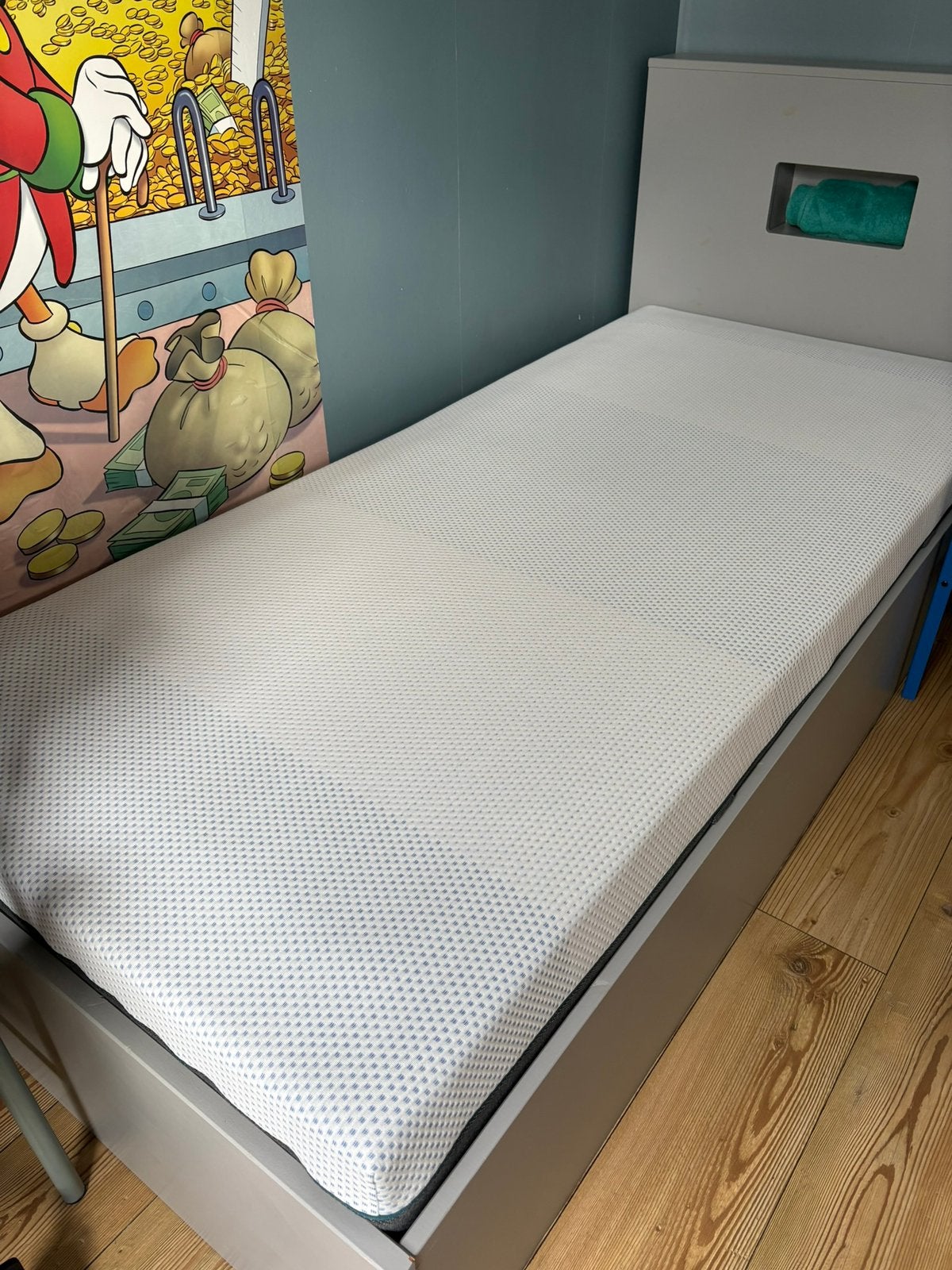 Kinderbed met nieuwe matras en uitschuiflade logeerbed, Verstelbaar, 90 cm, Eenpersoons, VTwonen