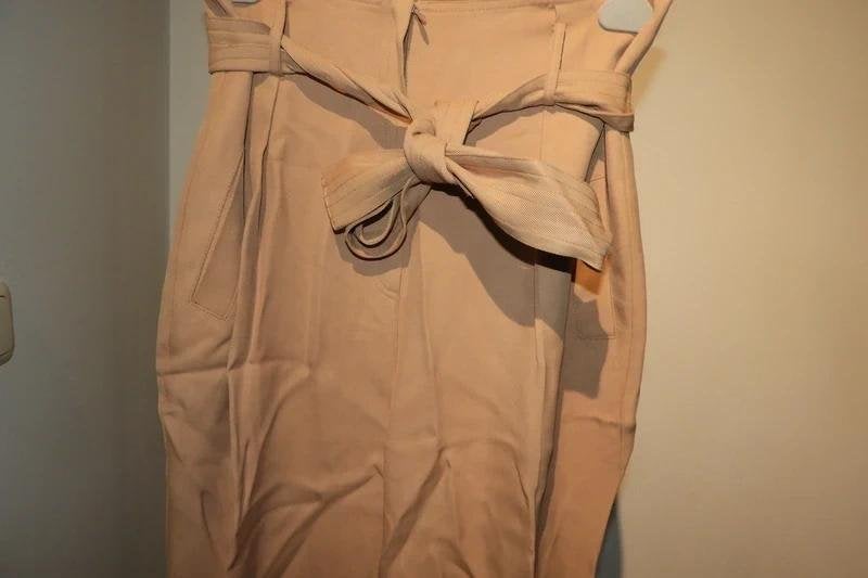 Elisabetta Franchi camel baggy broek brede strikband IT 46, Kleding | Dames, Maat 38/40 (M), Bruin, Zo goed als nieuw, Lang