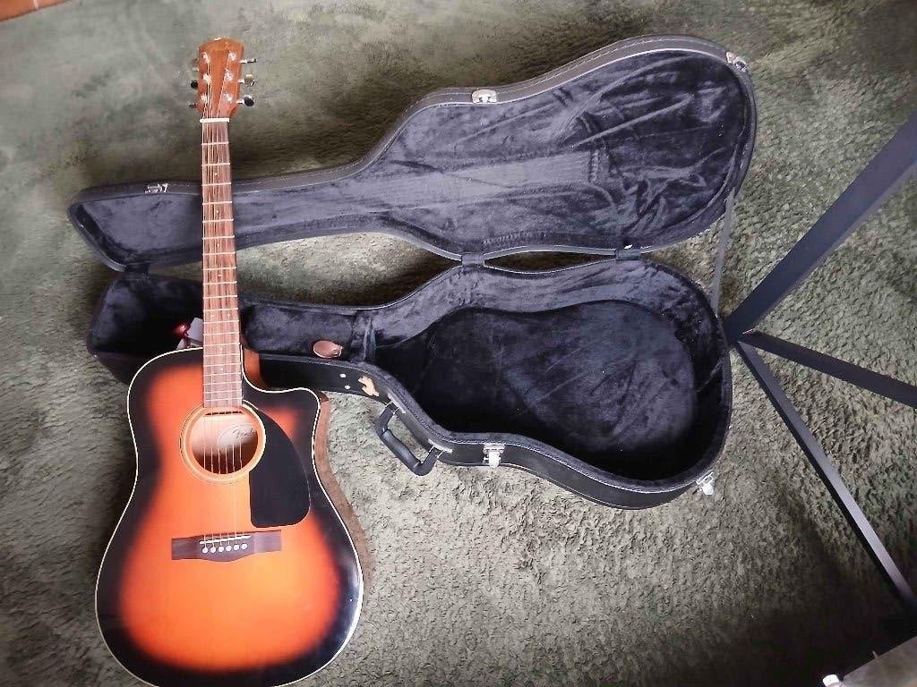 Fender Western CD-60CE SB, Ophalen, Zo goed als nieuw, Western- of Steelstringgitaar, Met koffer