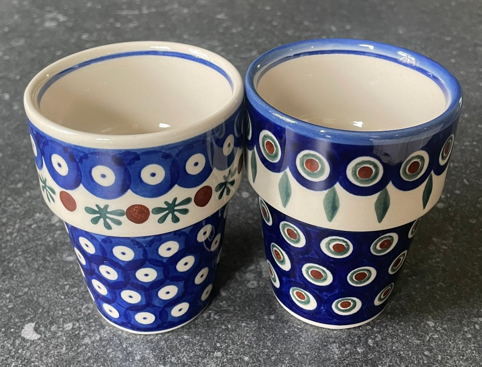 Bunzlau Keramiek Stapelbare Melkbeker 250 ml, Gebruikt, Overige merken, Keramiek, Overige stijlen