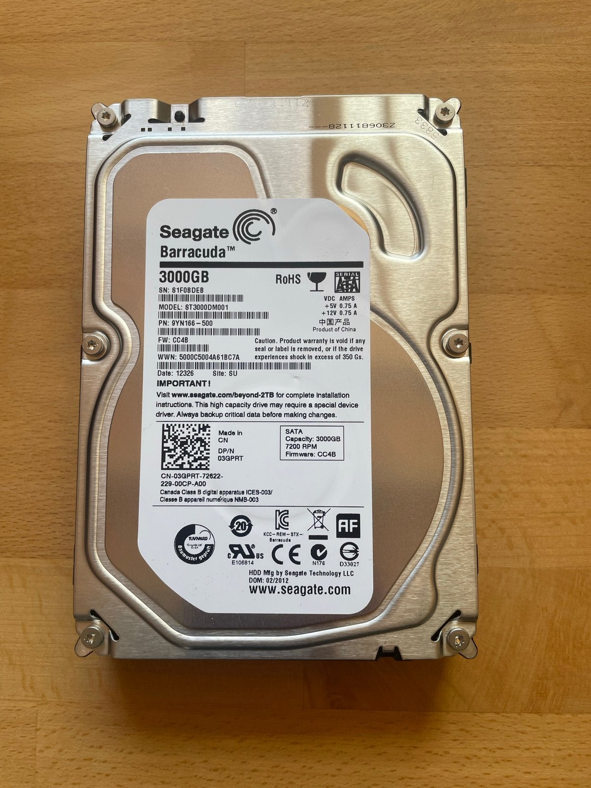 Seagate Barracuda 3TB HDD - SATA III, met weinig uren!!, Computers en Software, Harde schijven, Intern, Gebruikt, Server, Ophalen of Verzenden