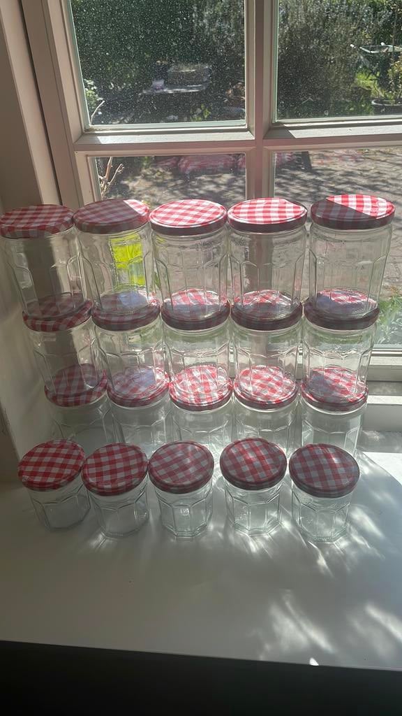 Bonne Maman jampotten, Ophalen of Verzenden, Zo goed als nieuw, Glas, Pot, Bus of Blik