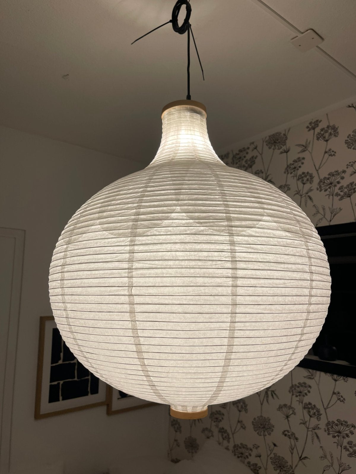 Ikea Risbyn Papieren Hang Lamp, Ophalen, Gebruikt, Natuurlijk materiaal