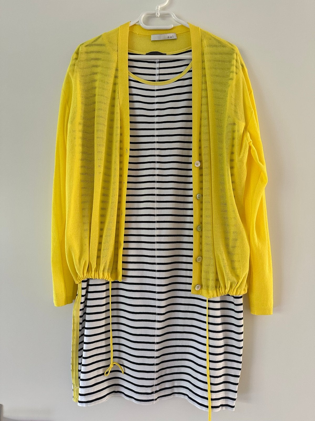 Giulia e Tu gestreepte jurk met Oui vestje maat 40, Kleding | Dames, Maat 38/40 (M), Geel, Ophalen of Verzenden, Zo goed als nieuw