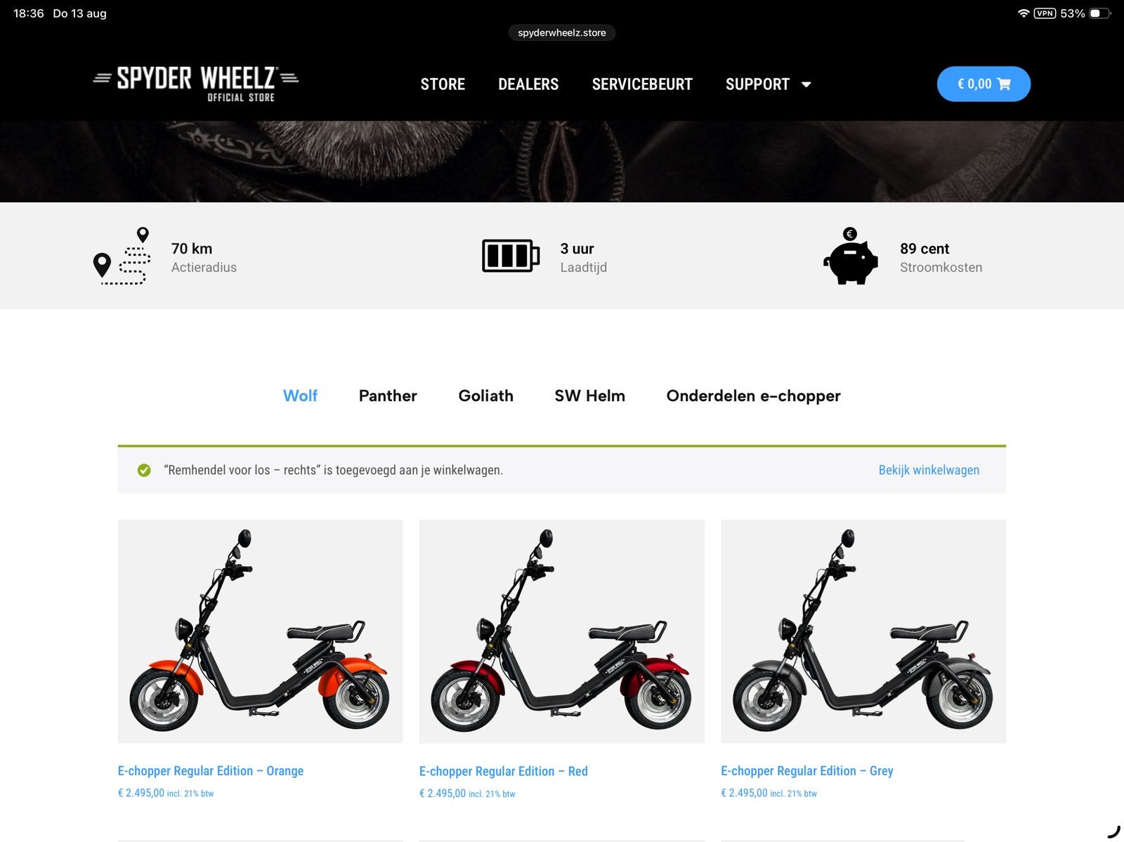 E-chopper spiderweels, Ophalen, Nieuw, Elektrische step (E-scooter), Spiderweels