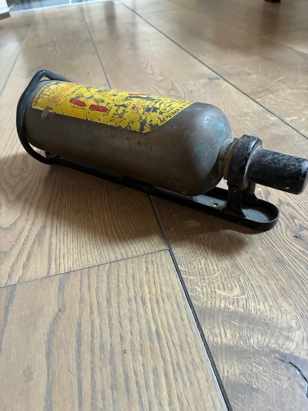 Antieke Minimax auto brandblusser - ca. 75 jaar oud, Ophalen, Gebruikt, Brandblusser