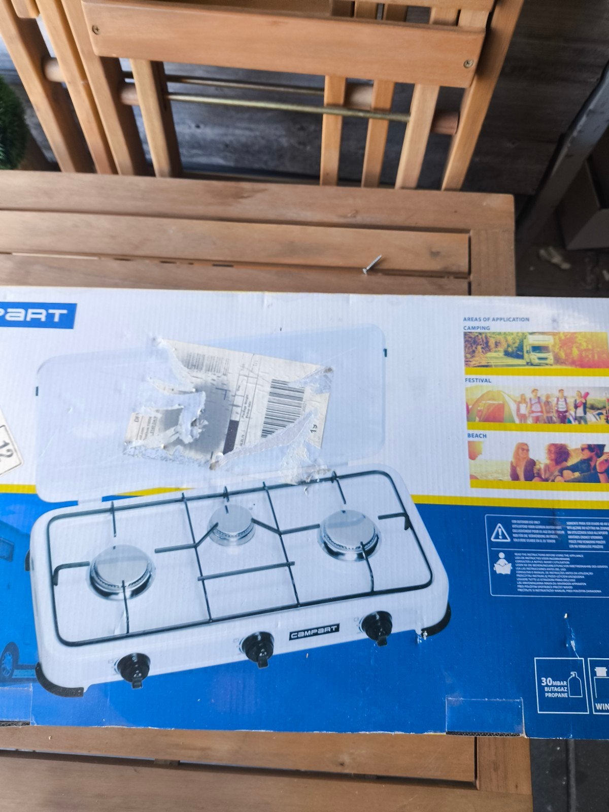 Compact 3-pits gasfornuis voor camping en festival, Caravans en Kamperen, Ophalen, Nieuw