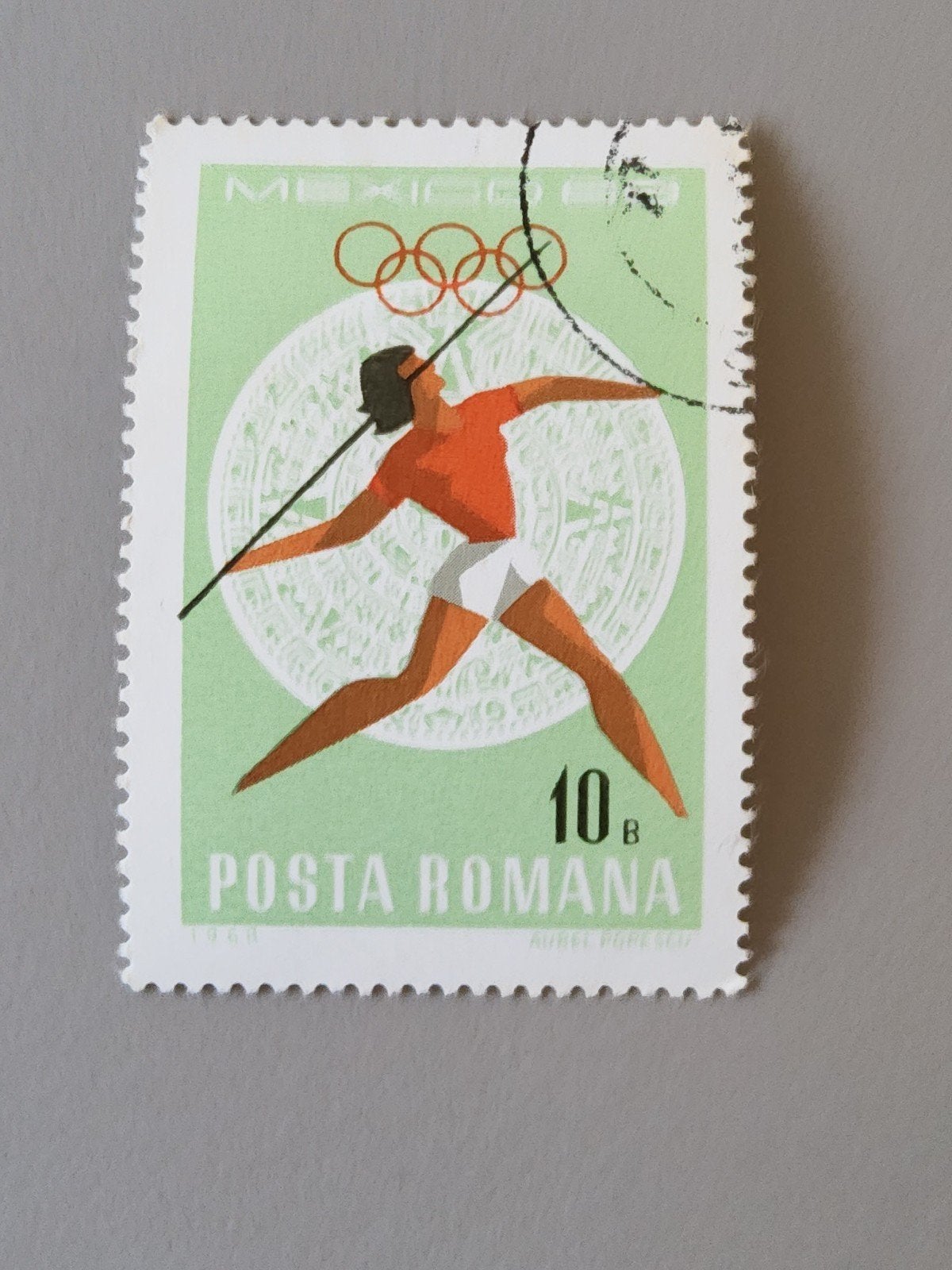 Postzegel Roemenië Olympische Spelen Mexico 1968, Verzenden, Overige landen, Gestempeld