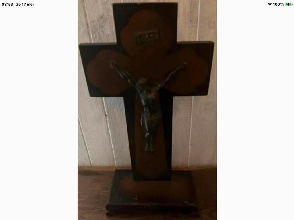 Crucifix mooie antieke staande uitvoering!!!, Antiek en Kunst, Antiek | Religie, Ophalen of Verzenden