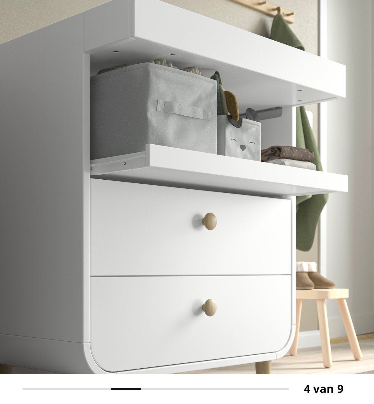Ikea Myllra Witte commode met 2 lades en opstaande rand, Ophalen, Gebruikt, 50 tot 70 cm, 75 tot 100 cm