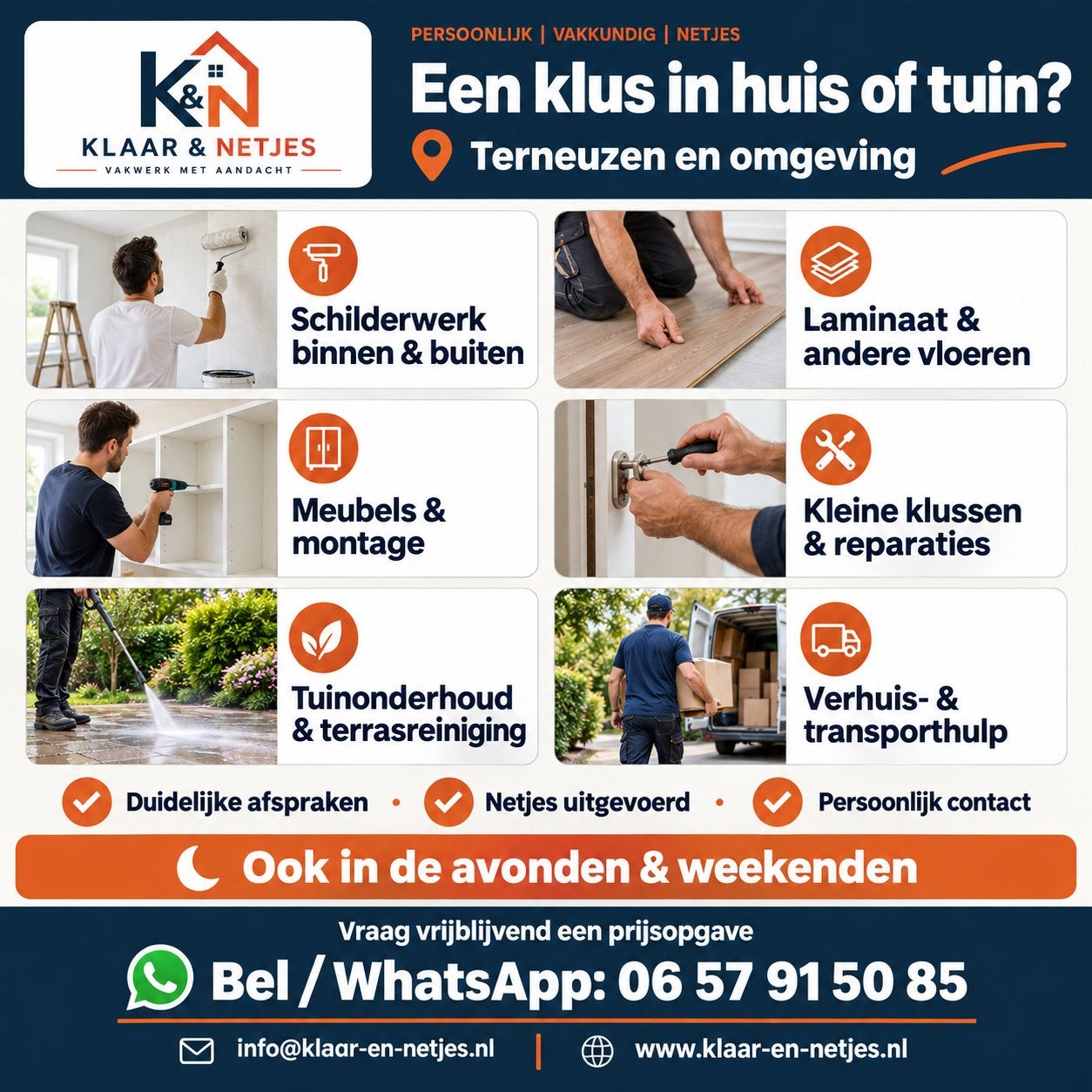 Klaar & Netjes | Klussen, tuin & verhuishulp Terneuzen, Garantie