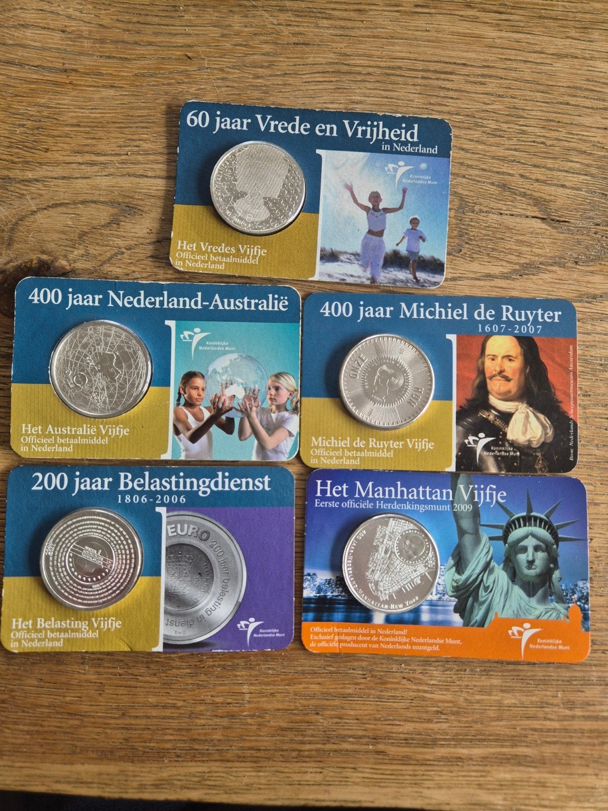 5 zilveren en verzilverde herdenkingsmunten, Postzegels en Munten, Munten | Nederland, Setje, Koningin Beatrix, Zilver, Euro's