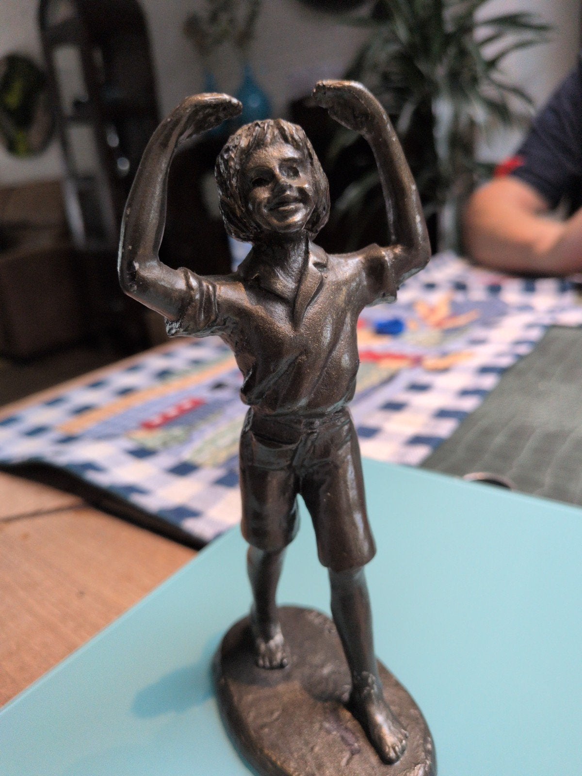 Bronzen beeldje Corry Ammerlaan kind sculptuur, Ophalen of Verzenden, Brons