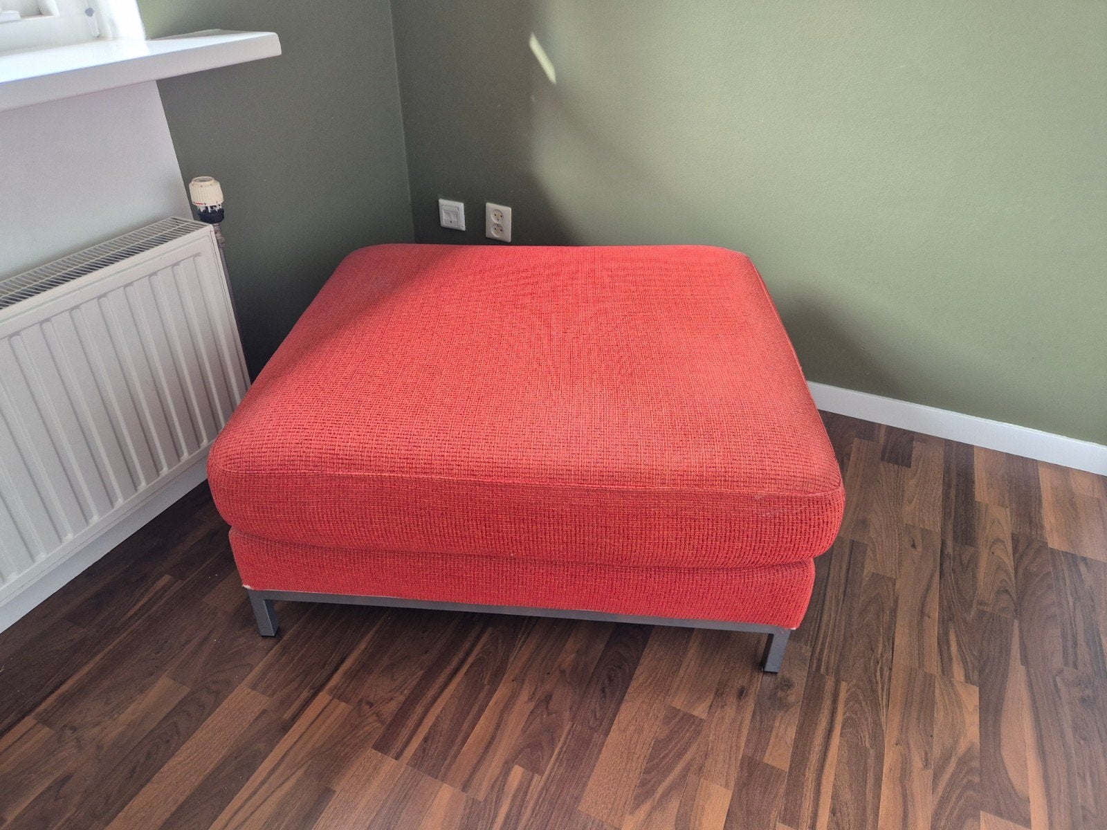 Rode poef IKEA, Huis en Inrichting, Ophalen, Gebruikt, Vierkant, 75 tot 100 cm