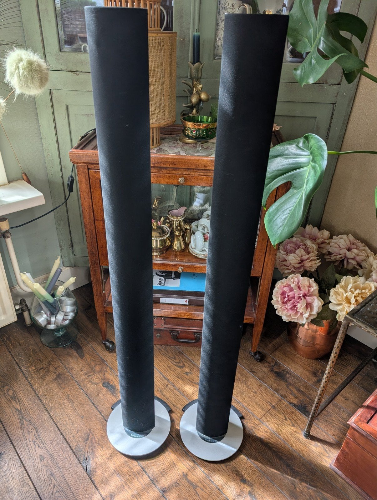 BeoLab 6000 speakers compleet met bedrading, Gebruikt, 60 tot 120 watt, Front, Rear of Stereo speakers, Ophalen