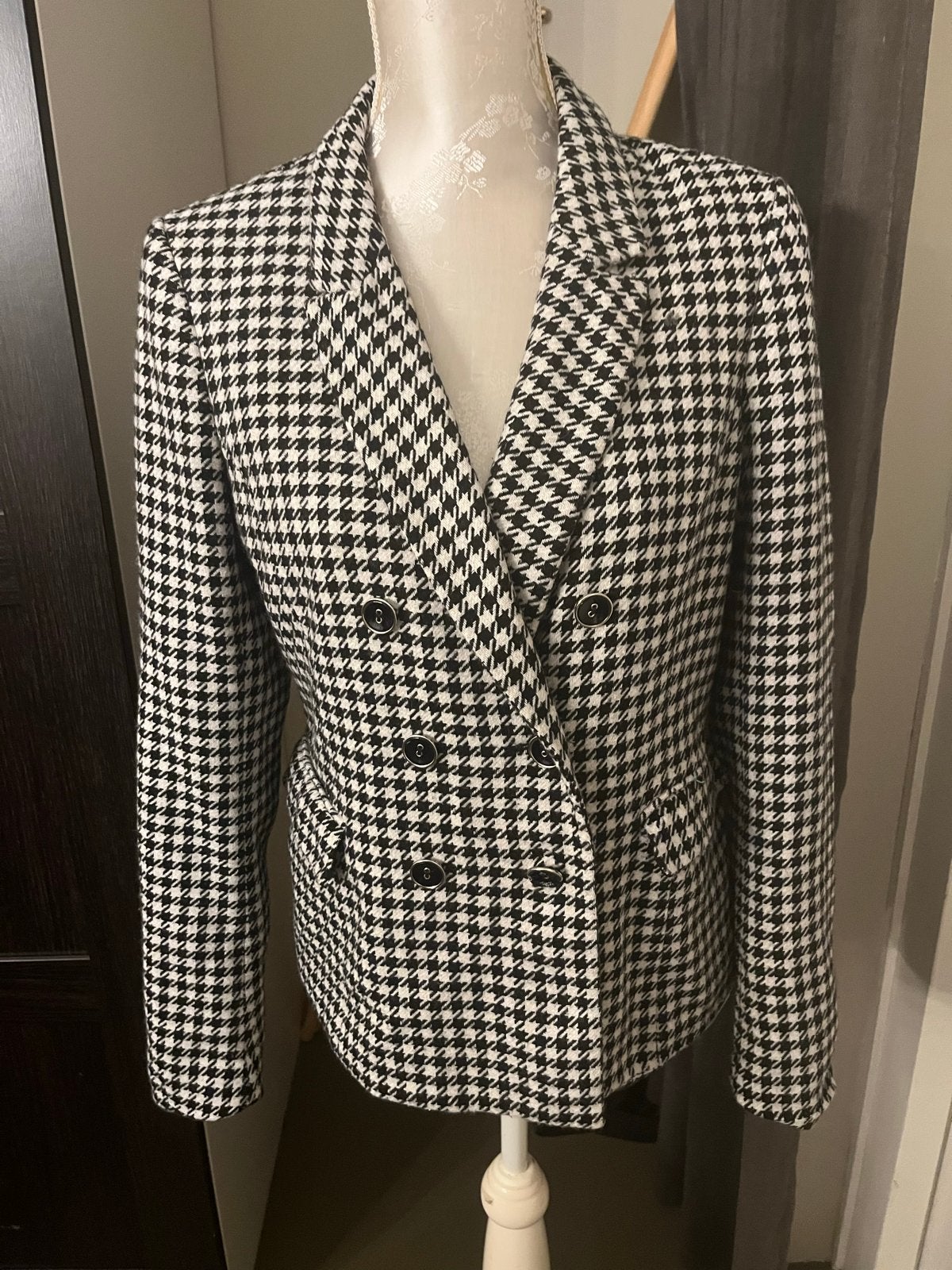 Costes Pied-de-poule Jasje - maat M, Kleding | Dames, Maat 38/40 (M), Zwart, Ophalen of Verzenden, Jasje
