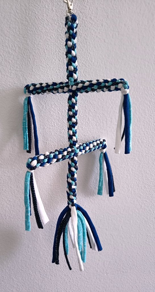 Slinger zit stok (blauw-wit), Dieren en Toebehoren, Vogels | Toebehoren, Ophalen of Verzenden, Nieuw, Speelgoed