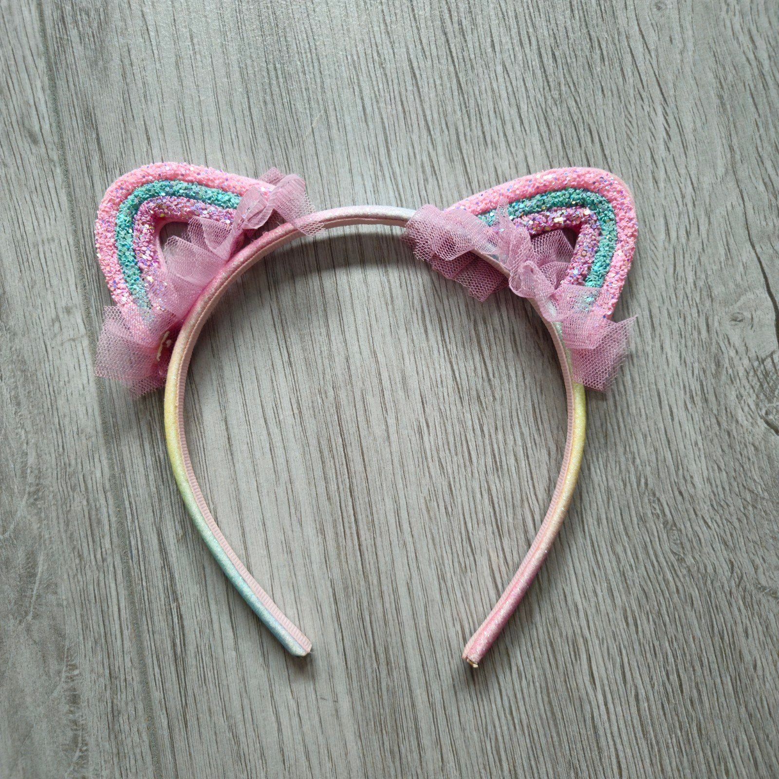 Opruiming: Roze haarband met kattenoortjes en glitters, Ophalen of Verzenden, Zo goed als nieuw