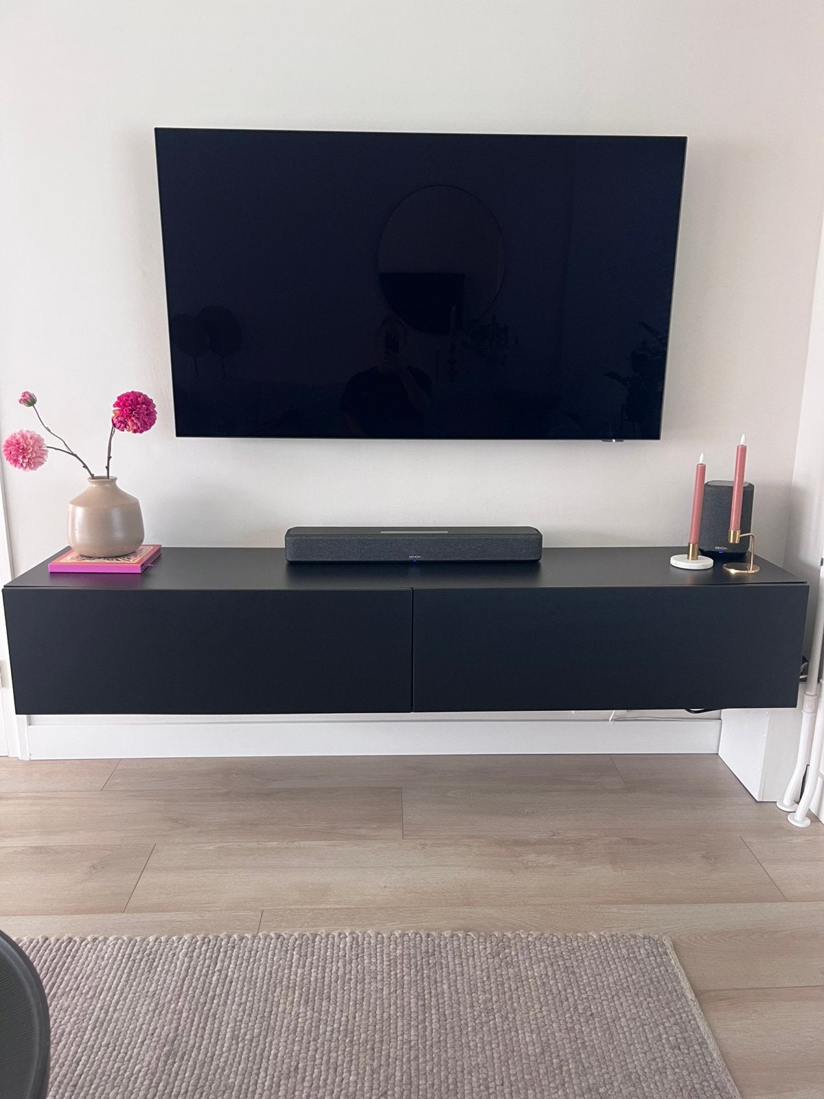 Tv meubel zwevend zwart 180cm, Ophalen, 150 tot 200 cm, Zo goed als nieuw, Minder dan 100 cm