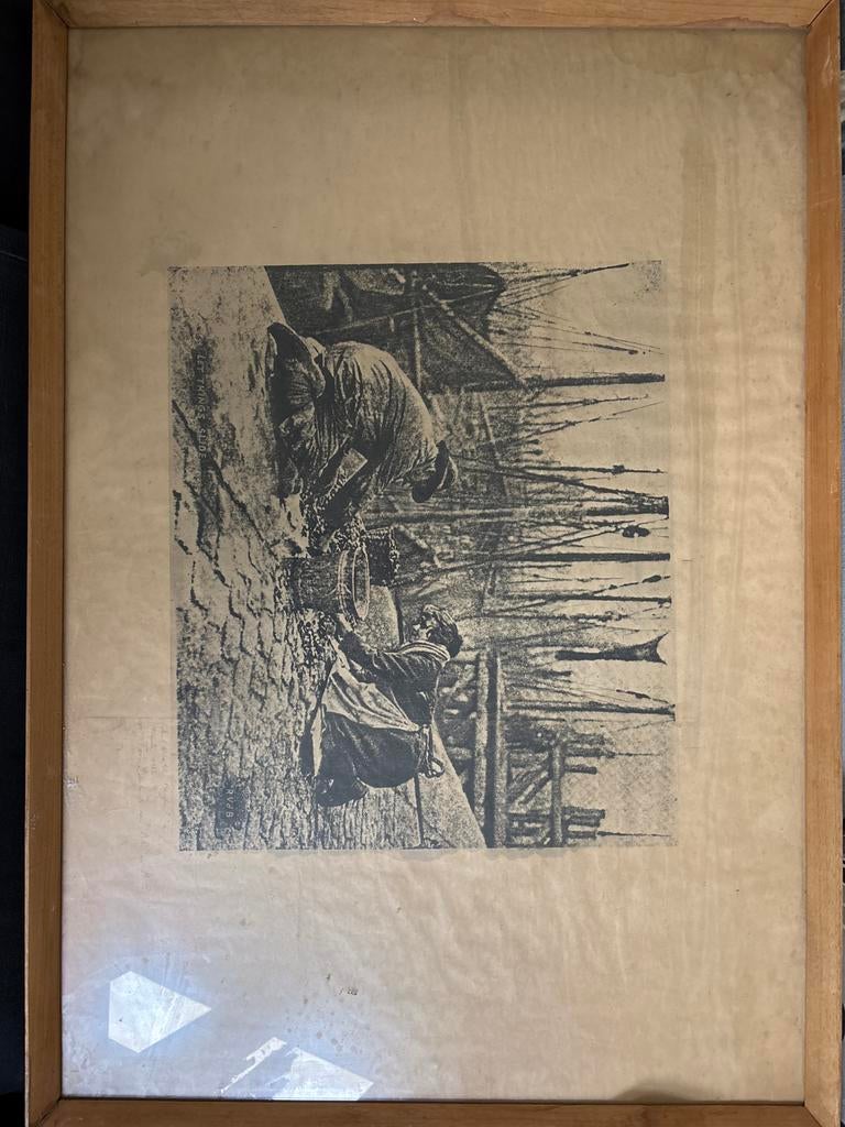 Ingelijste prent van Roland van den Berghe, 1982, Antiek en Kunst, Kunst | Tekeningen en Foto's, Ophalen