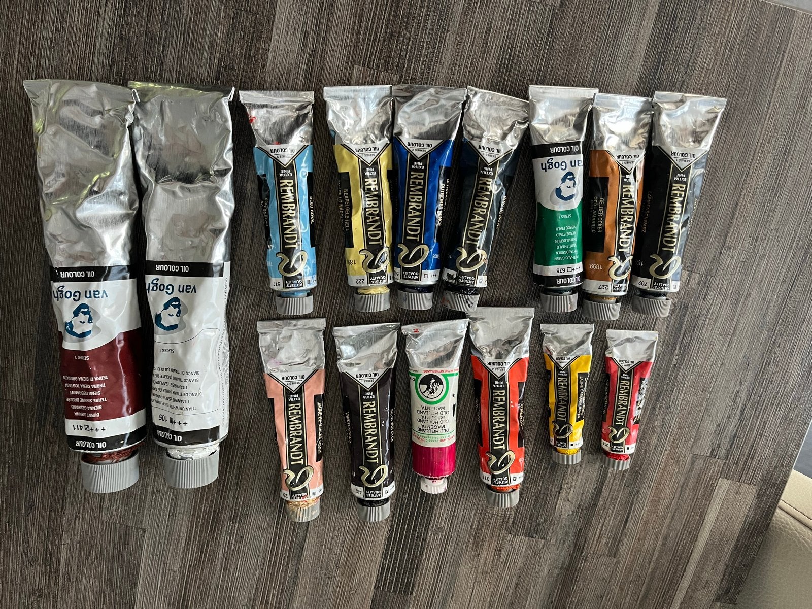 Rembrandt en Van Gogh olieverf tubes - diverse kleuren, Hobby en Vrije tijd, Schilderen, Ophalen of Verzenden, Gebruikt, Olieverf
