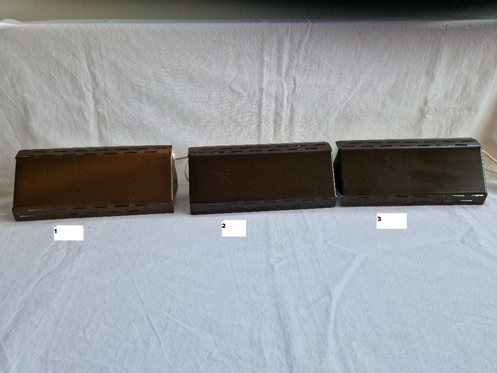 3 vintage wandlampjes, bedlampjes, Ophalen of Verzenden, Gebruikt, Metaal, E14 (klein)