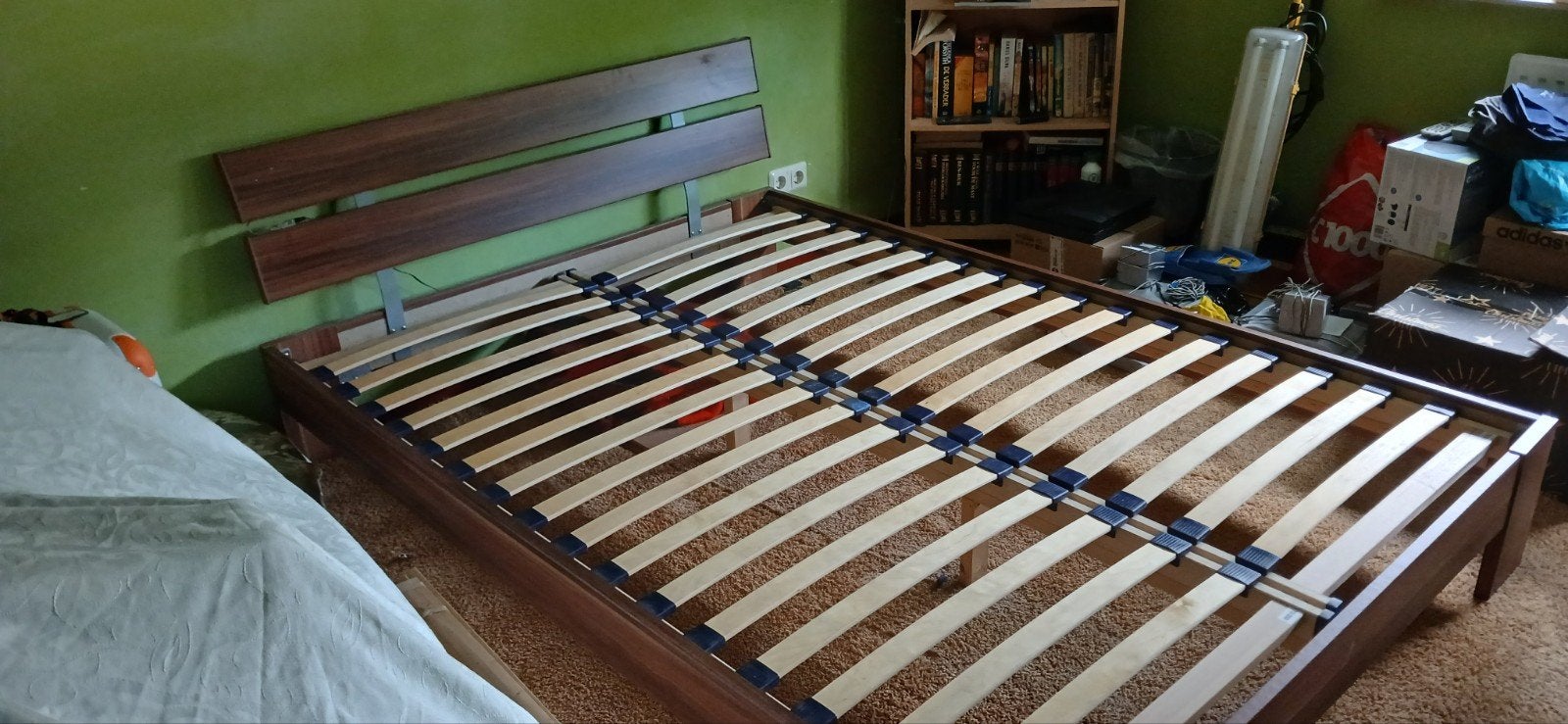 Bed 140 x 200, Ophalen, Gebruikt, Bruin, Tweepersoons