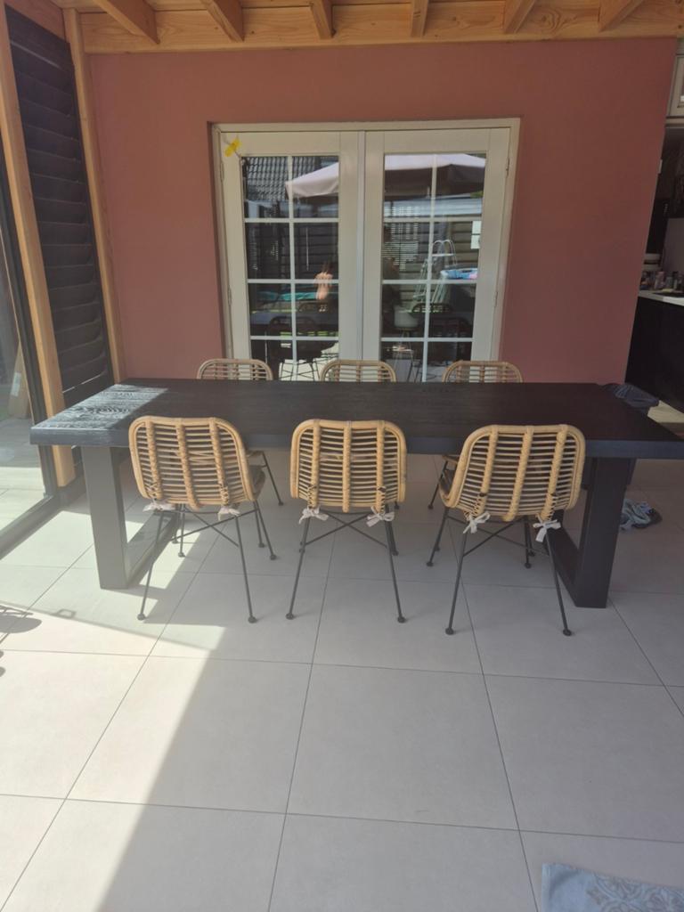Woonexpress eettafel 240x95 cm, Huis en Inrichting, Gebruikt, 100 tot 150 cm, Vier personen, Rechthoekig