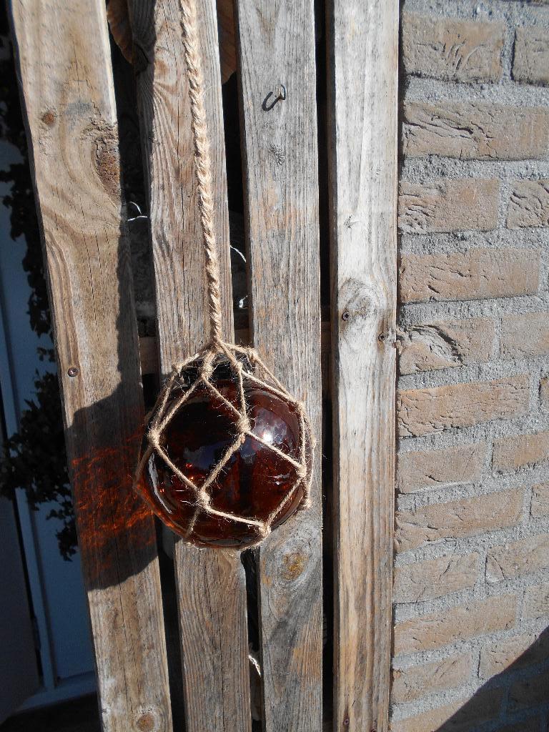 vintage glazen visnet drijver, Ophalen of Verzenden, Gebruikt