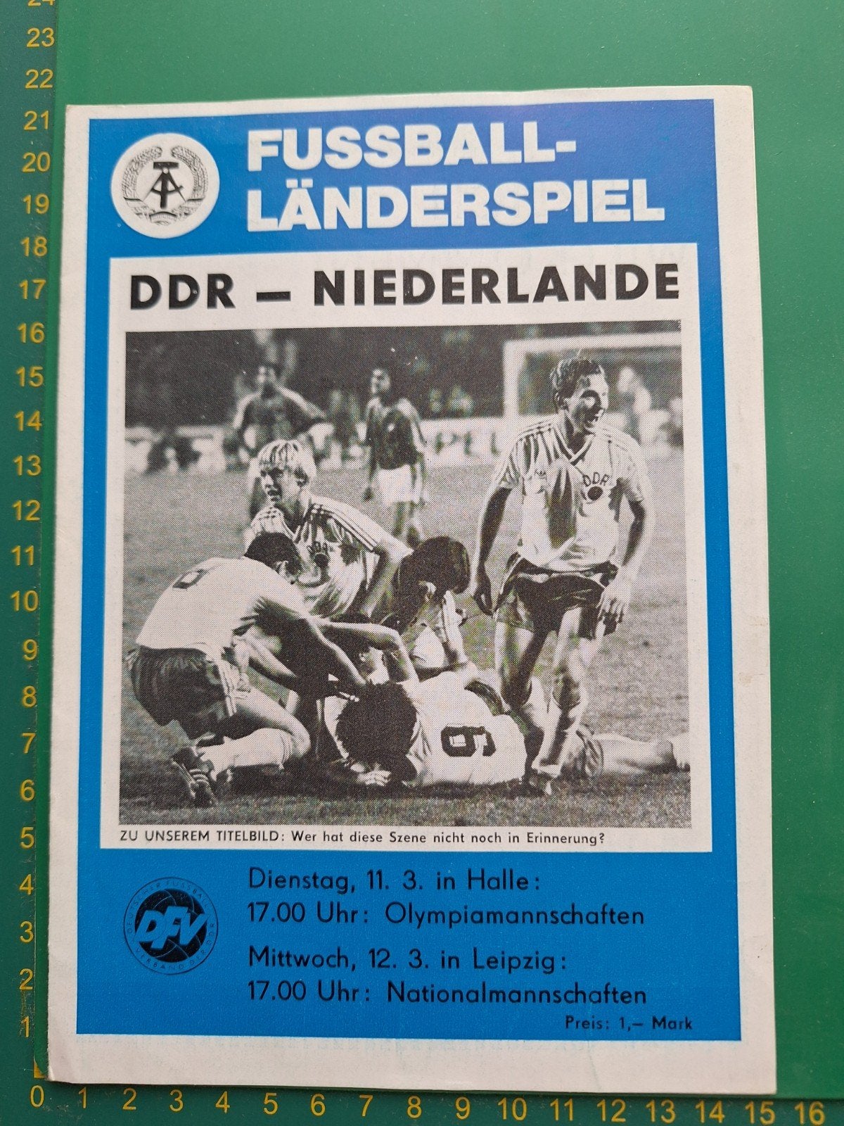 Programma DDR-Nederland maart 1986 met Cruijff artikel, Verzenden, Gebruikt, Ajax, Boek of Tijdschrift