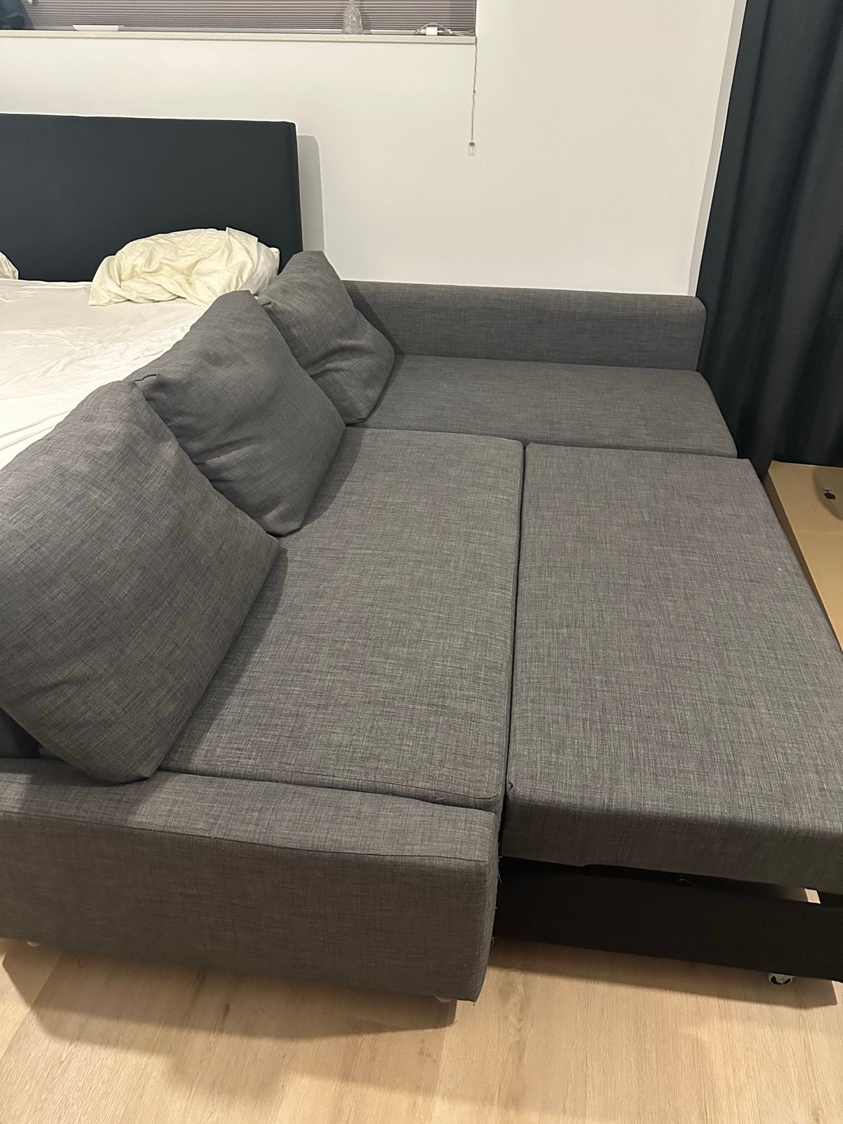 Ikea slaapbank met opbergruimte - Hoekbank, Ophalen, Gebruikt, Tweepersoons, Overige maten