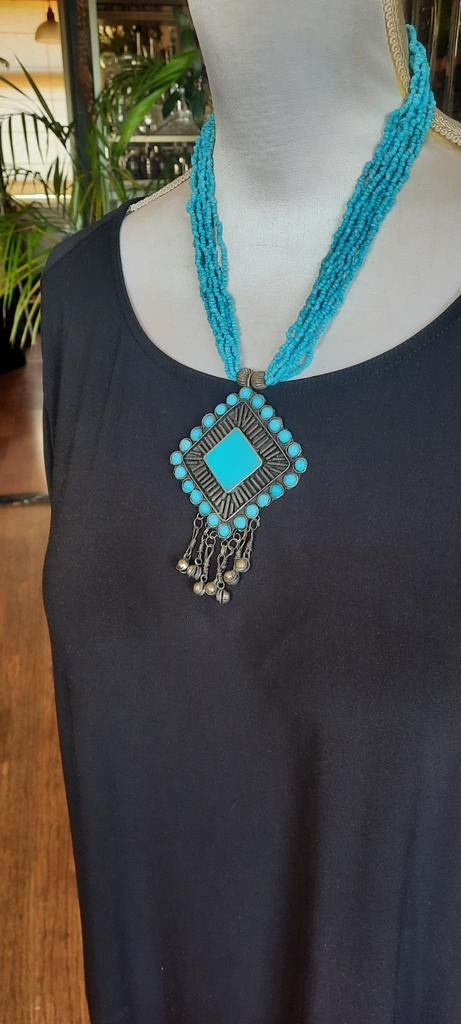 Vintage  ketting,met belletjes, Kuchi Afghanistan, Ophalen of Verzenden, Overige materialen, Ketting