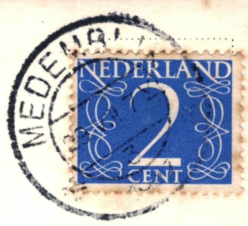 700123 Medemblik NH 1947 Kasteel Radboud Gelopen met zegel, Ophalen of Verzenden, 1940 tot 1960, Gelopen, Noord-Holland
