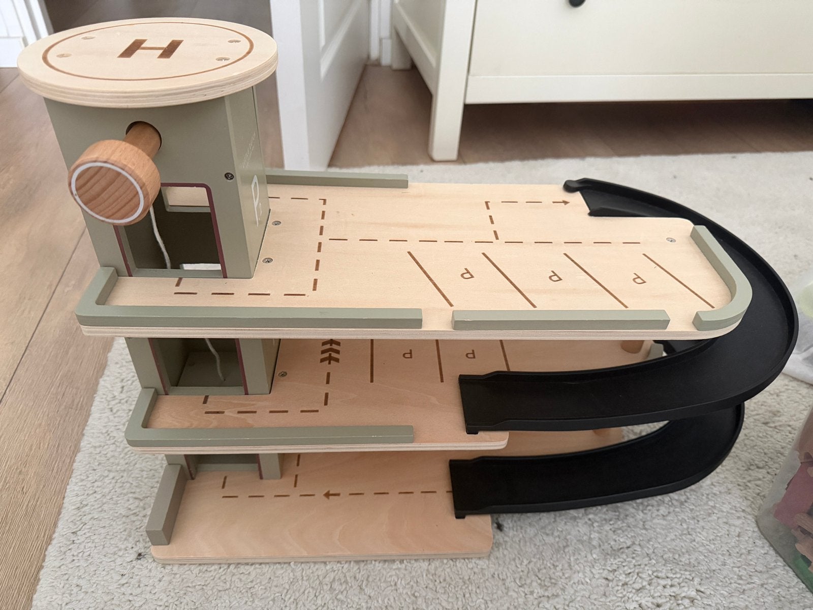 Little Dutch houten treinset XL met garage en houten truck, Ophalen, Zo goed als nieuw, Jongen of Meisje