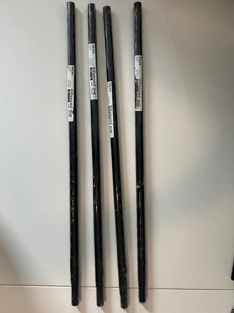 IKEA gordijnset RACKA BETYDLIG HOGTIDLIG zwart 4 ramen ZGAN, IKEA, Ophalen, Zo goed als nieuw, Zwart