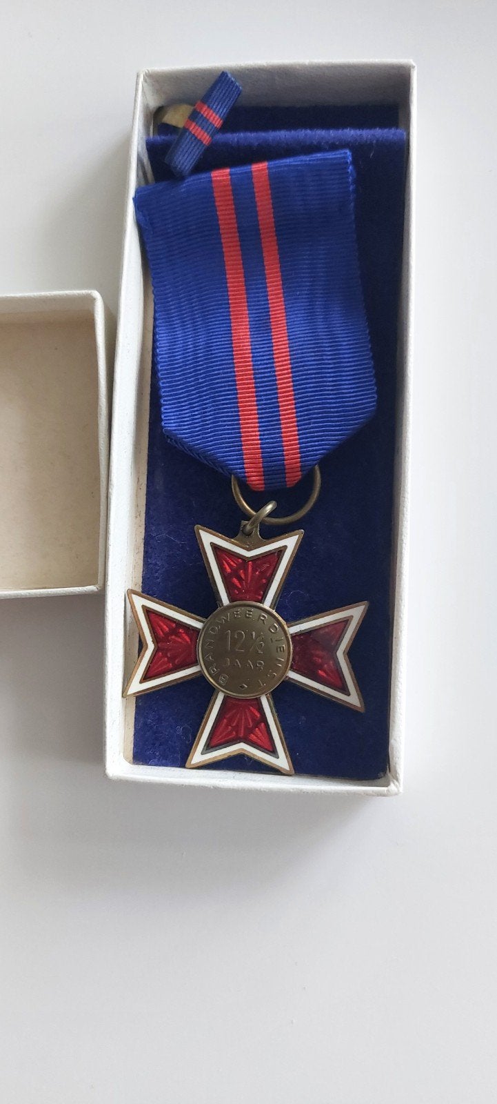 Medaille en Baton 12,5 jaar Brandweer, Ophalen of Verzenden, Overige soorten, Nederland, Lintje, Medaille of Wings