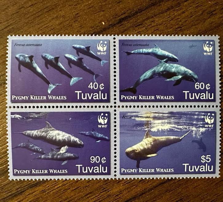 Tuvalu 2006 WWF Dolfijnen Postfris, Postzegels en Munten, Ophalen of Verzenden, Postfris