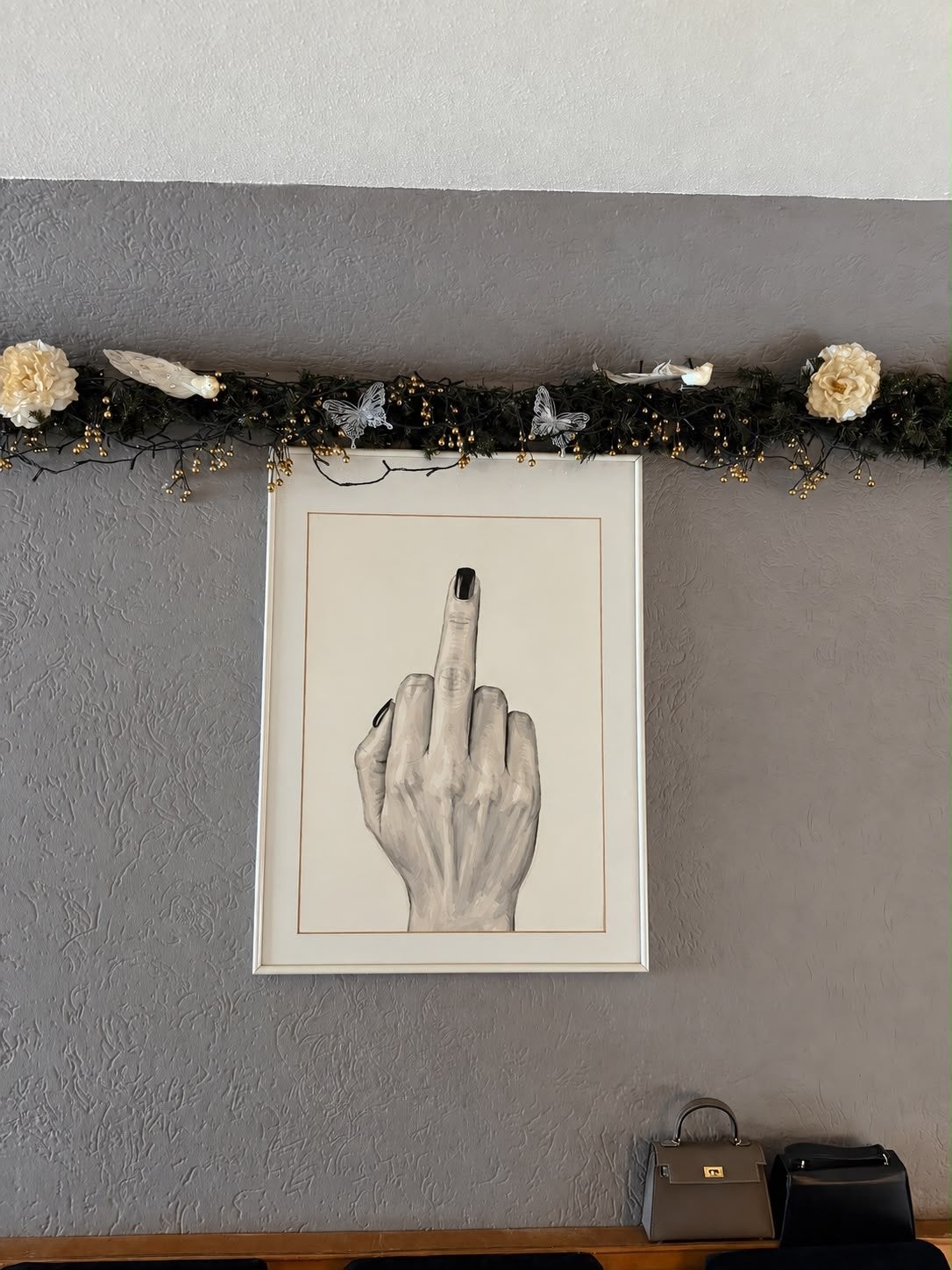 Kunstwerk 'Middle Finger' - Modern en Expressief, Ophalen, 50 – 75, Minder dan 50 cm, Print