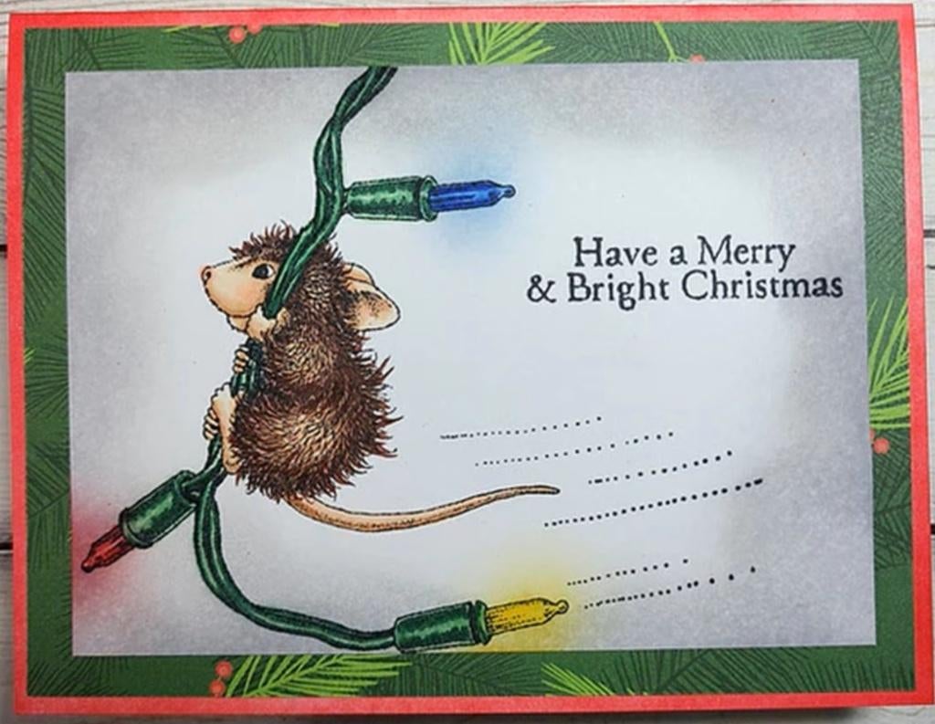 clear stamps Kerstmis muis liaan lampjes, tekst NIEUW, Ophalen of Verzenden, Nieuw, Clearstamp