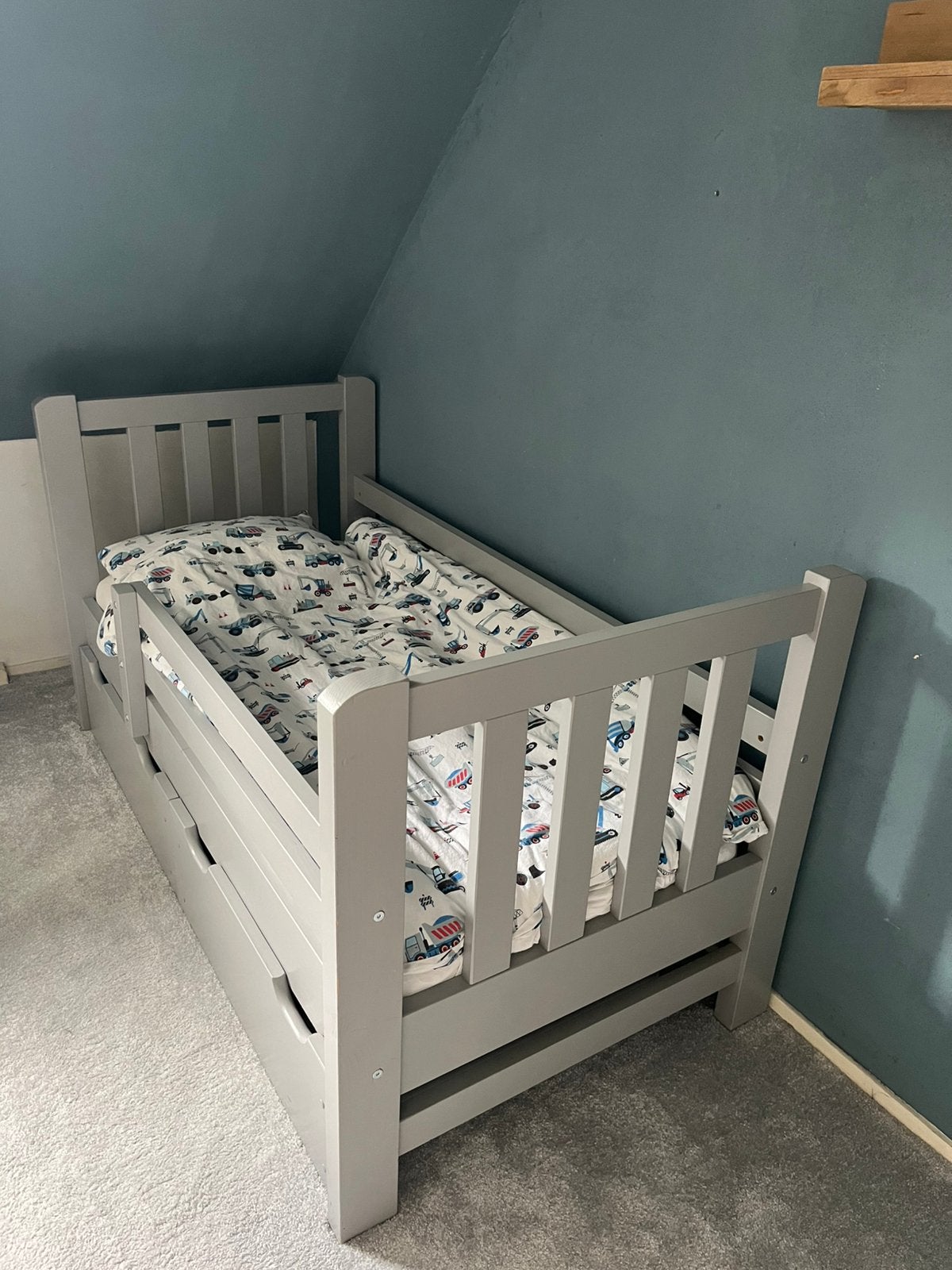 Kinderledikant lichtgrijs, maat 150x70 (matras maat), Kinderen en Baby's, Kinderkamer | Bedden, Ophalen, 70 tot 85 cm, 140 tot 160 cm