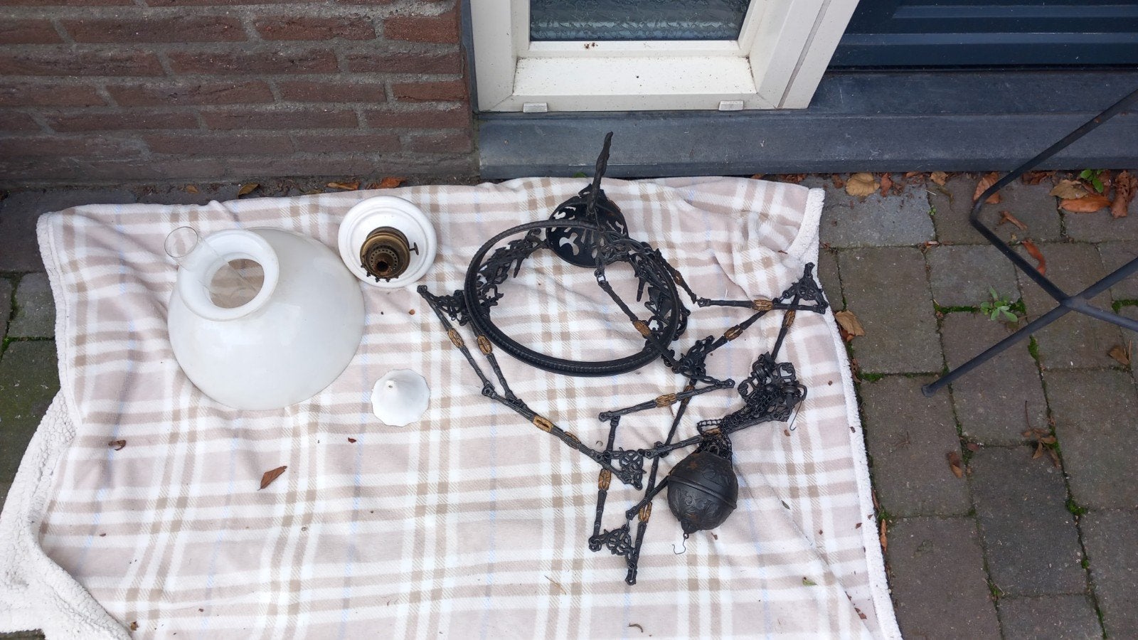 Antieke olielamp onderdelen - voor restauratie, Antiek en Kunst, Ophalen