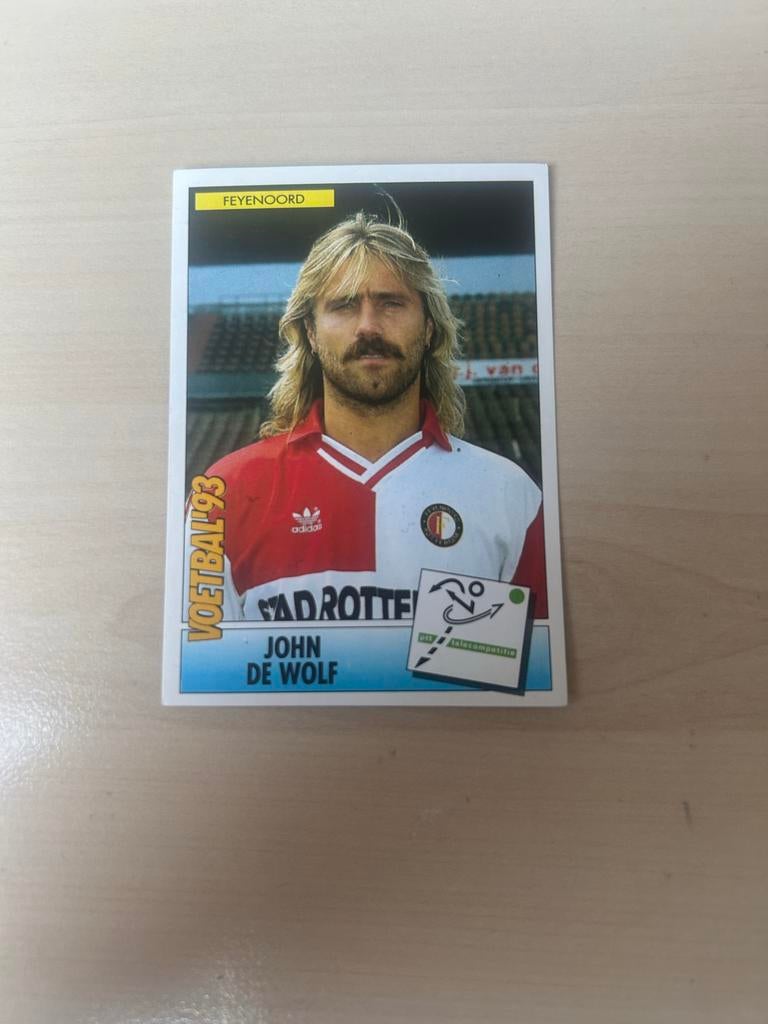 Panini Voetbal '93 John de Wolf Feyenoord Plaatje #39, Hobby en Vrije tijd, Stickers en Plaatjes, Ophalen of Verzenden, Zo goed als nieuw