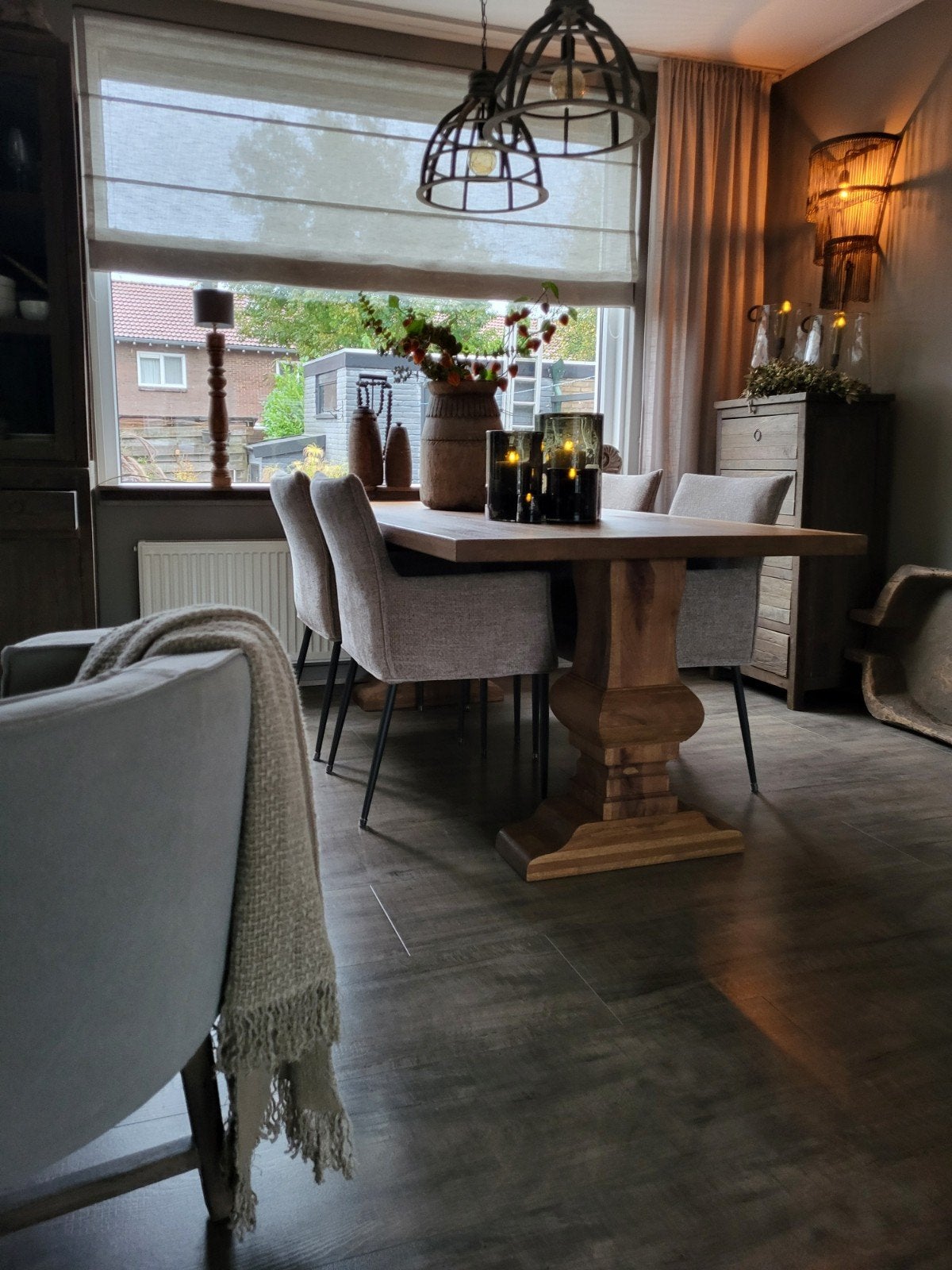 Eettafel, Ophalen, Gebruikt, Eikenhout, 200 cm of meer