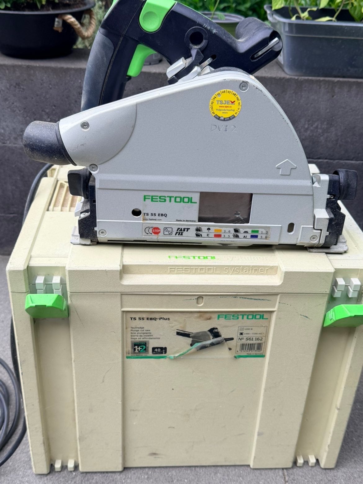Festool TS 55 EBQ (2005), Doe-het-zelf en Verbouw, Gereedschap | Zaagmachines, Ophalen, Invalzaag, Zo goed als nieuw, 30 tot 70 mm