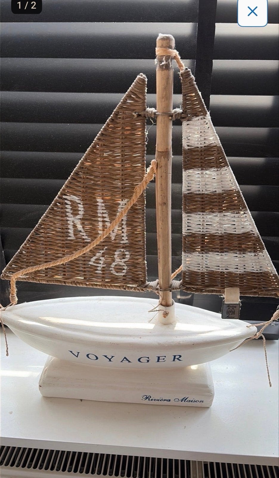 Riviera Maison Voyager Zeilboot Decoratie, Hout, Ophalen of Verzenden, Wit, Landelijk