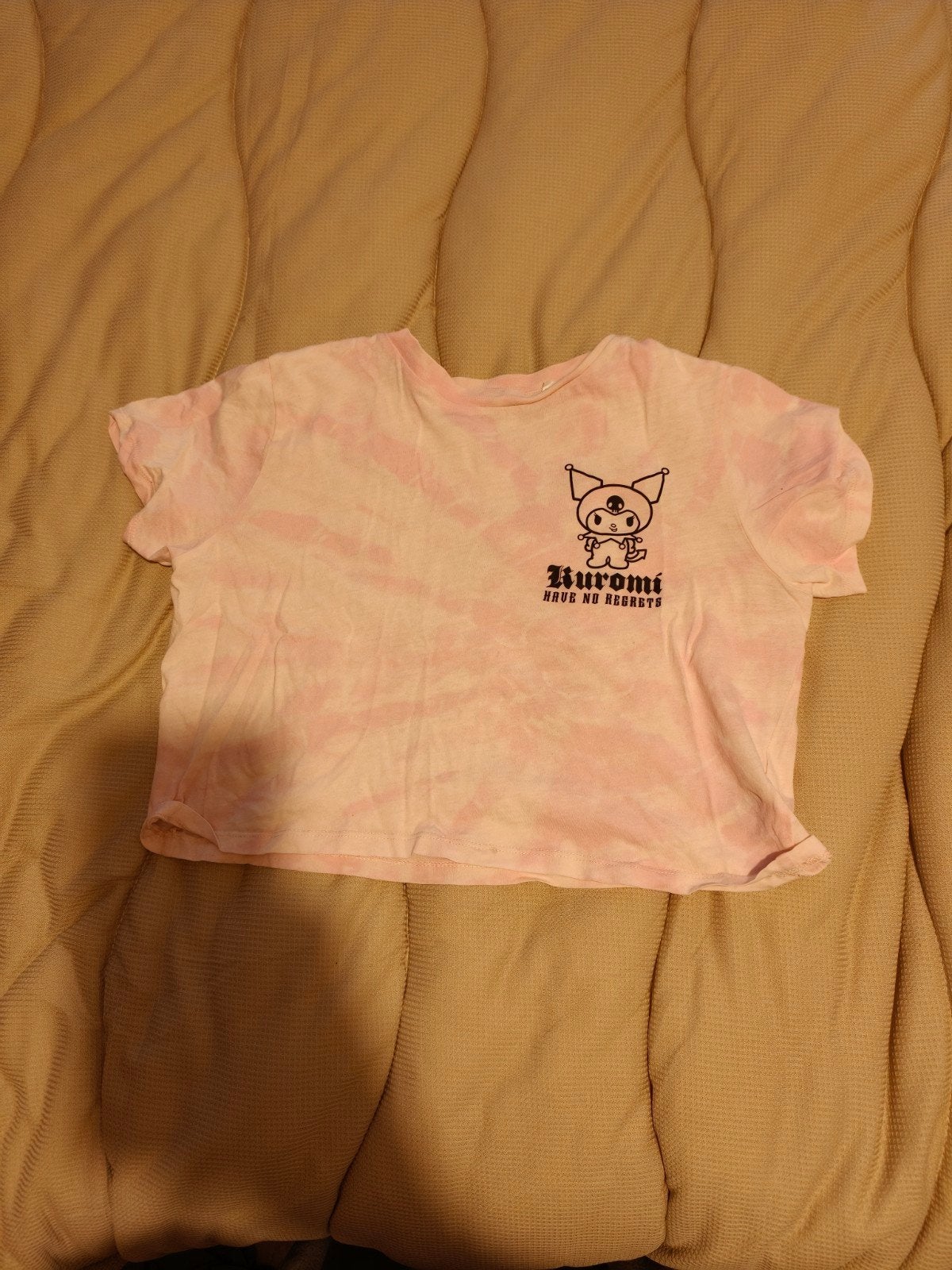 Roze tie-dye Kuromi T-shirt met korte mouwen, Maat 38/40 (M), Ophalen of Verzenden, Onbekend, Korte mouw